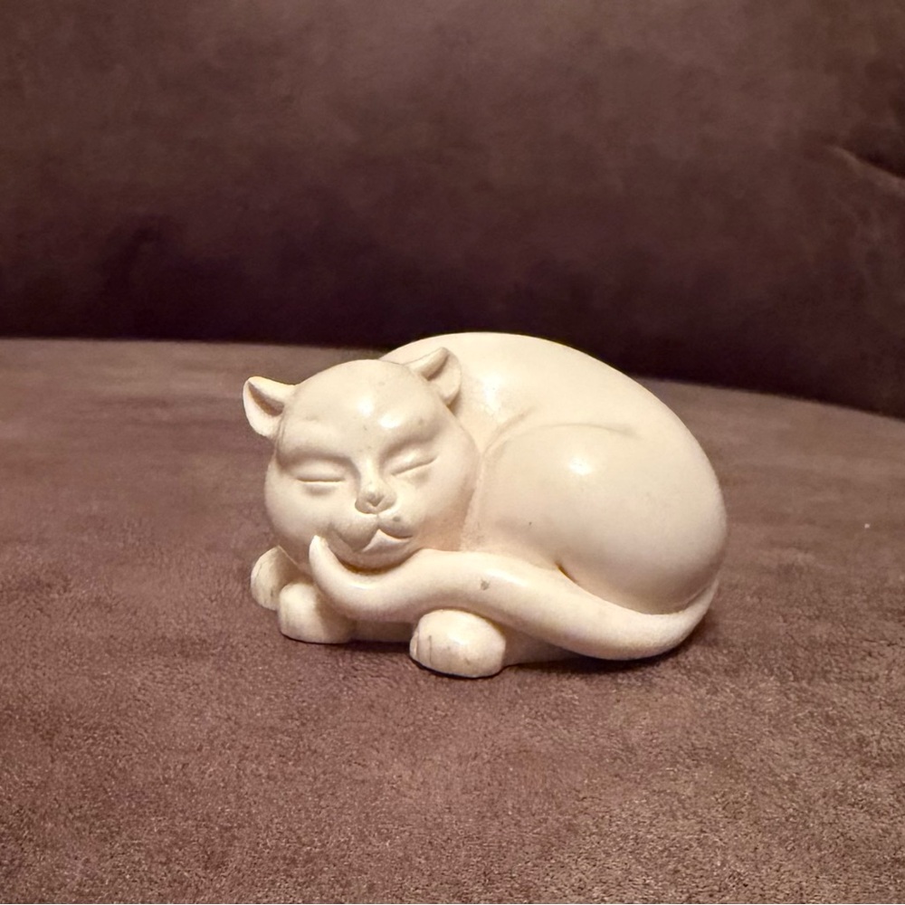 Ivory Cat Figurine